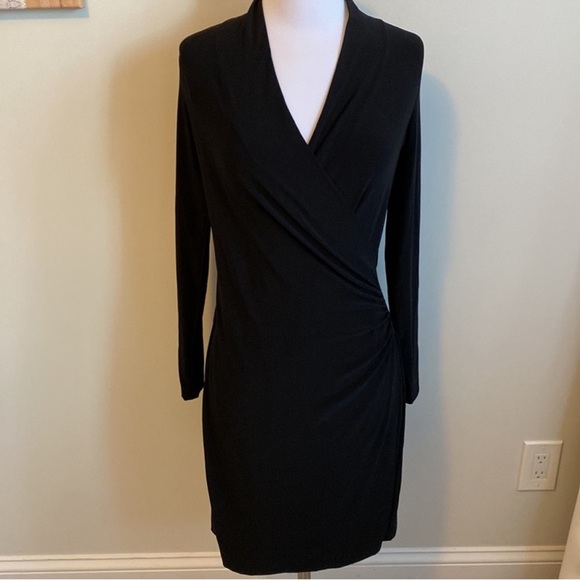 NORMA KAMALI Long Sleeve Modern Side Drape Dress in Pewter size XS - Picture 6 of 9